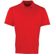 Premier Coolchecker Pique Short Sleeve Polo Shirt - Red