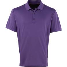 Premier Coolchecker Pique Short Sleeve Polo Shirt - Purple