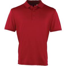 Premier Coolchecker Pique Short Sleeve Polo Shirt - Burgundy