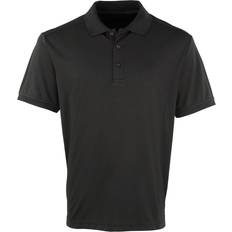 Premier Coolchecker Pique Short Sleeve Polo Shirt - Black