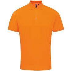 Premier Coolchecker Pique Short Sleeve Polo Shirt - Neon Orange