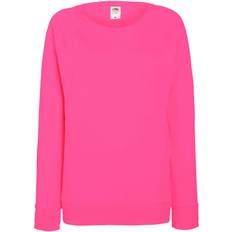 Fruit of the Loom Ladies Lightweight Raglan Sweatshirt - Fuchsia