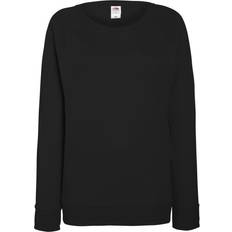 Fruit of the Loom Dam Tröjor Fruit of the Loom Ladies Lightweight Raglan Sweatshirt - Black