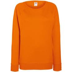 Orange - Sweatshirts Jumpers Fruit of the Loom Ladies Lightweight Raglan Sweatshirt - Orange