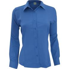 Henbury Ladies Wicking Long Sleeve Work Shirt - Royal