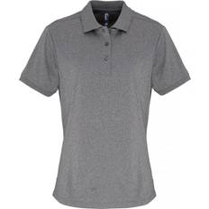 Premier Coolchecker Pique Polo Shirt - Grey Melange