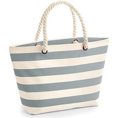 Cotton Beach Bags Westford Mill Nautical Beach Bag - Natural/Grey