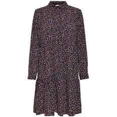 JDY Piper Shirt Dress - Fuschia Pink/Vivid Viola Fleur