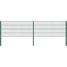 Iron Welded Wire Fences vidaXL Fence Panel with Posts