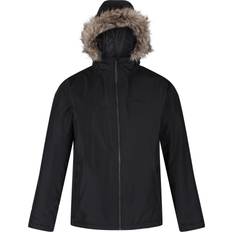 Regatta Haig Waterproof Insulated Fur Trimmed Hooded Jacket - Black