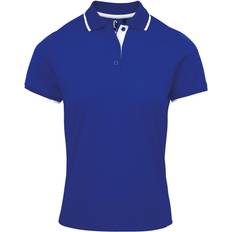 Premier Women's Contrast Tipped Coolchecker Polo Shirt - Royal/White