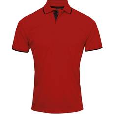 XXS Polo Shirts Premier Contrast Coolchecker Polo Shirt - Red/Black