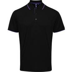 XXS Polo Shirts Premier Contrast Coolchecker Polo Shirt - Black/Purple