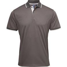 XXS Polo Shirts Premier Contrast Coolchecker Polo Shirt - Dark Gray/Silver