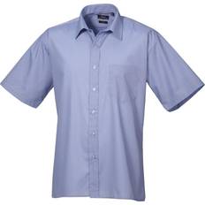 Herr - One Size Skjortor Premier Short Sleeve Formal Poplin Plain Shirt - Mid Blue