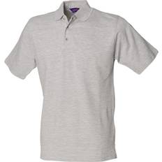 Henbury Classic Plain Polo Shirt - Heather Grey