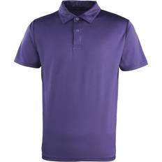 Purple Polo Shirts Premier Coolchecker Studded Plain Polo Shirt - Purple