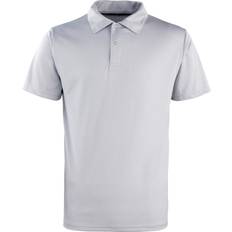 XXS Polo Shirts Premier Coolchecker Studded Plain Polo Shirt - Silver Gray