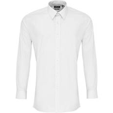 Premier Long Sleeve Fitted Poplin Work Shirt - White