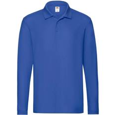 Fruit of the Loom Premium Long Sleeve Polo Shirt - Royal Blue