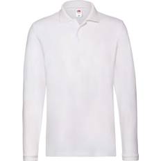 Fruit of the Loom Premium Long Sleeve Polo Shirt - White