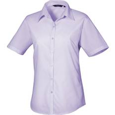 Women's Short Sleeve Poplin Blouse - Lilac
