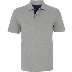 ASQUITH & FOX Classic Fit Contrast Polo Shirt - Heather/Navy