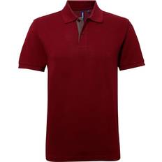 Red Polo Shirts ASQUITH & FOX Classic Fit Contrast Polo Shirt - Burgundy/Charcoal