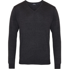 Premier V-Neck Knitted Sweater - Charcoal