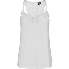 Lace Sleeveless Top - White/Snow White