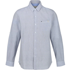 Regatta Banning Coolweave Long Sleeved Shirt - Blue Ticking Stripe