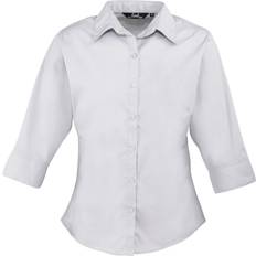 Premier Women's Poplin Three-Quarter Sleeve Blouse - Silver