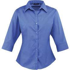 Premier Women's Poplin Three-Quarter Sleeve Blouse - Royal