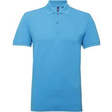 Men - Turquoise Polo Shirts ASQUITH & FOX Performance Blend Short Sleeve Polo Shirt - Turquoise