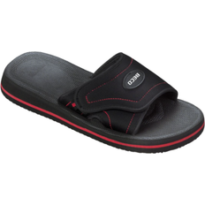 Beco Slippers Met Klittenband - Zwart/Rood