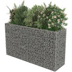 vidaXL Gabion Planter Galvanised Steel 180 x 50 x 100 cm 50cm