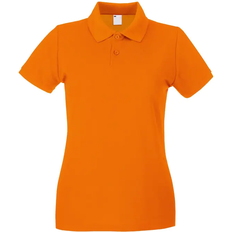 Universal Textiles Lady Fit Short-Sleeved Polo Shirt - Orange/Blanc