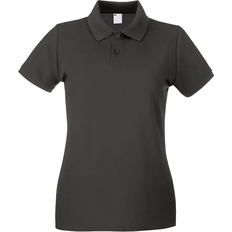 Universal Textiles Women's Fitted Short Sleeve Casual Polo Shirt - Graphite