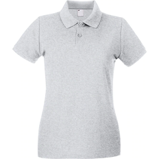 Universal Textiles Women's Fitted Short Sleeve Casual Polo Shirt - Grey Marl