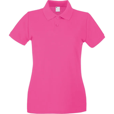 Universal Textiles Women's Fitted Short Sleeve Casual Polo Shirt - Hot Pink