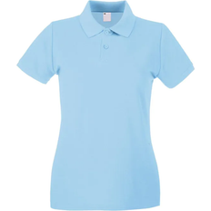 Universal Textiles Women's Fitted Short Sleeve Casual Polo Shirt - Light Blue