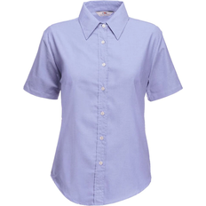 Fruit of the Loom Ladies Lady-Fit Short Sleeve Oxford Shirt - Bleu