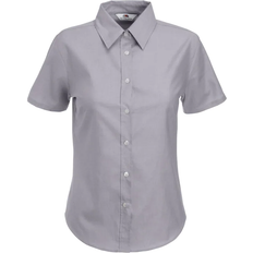 Fruit of the Loom Women's Oxford Short Sleeve Shirt - Oxford Grey