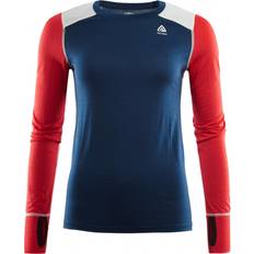 Aclima lightwool crew Aclima LightWool Reinforced Crew Neck Women - Insigne Blue/High Risk Red/Nature