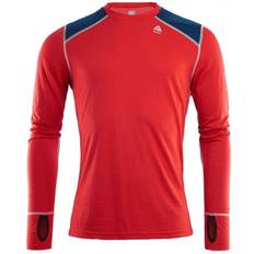 Herr - Röda - Skidor Underställstoppar Aclima LightWool Reinforced Crew Neck Men - High Risk Red/Insignia Blue