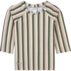 128/134 UV-klær Liewood Noah Swim Tee - Stripe Garden Green/Sandy/Dove Blue (LW14129-7368)