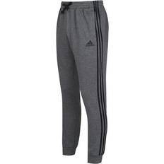 Adidas Essentials French Terry Tapered-Cuff 3-Stripes Pants - Dark Grey Heather/Black