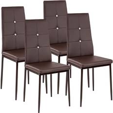 Brown Kitchen Chairs tectake Julien Cappuccino Brown Kitchen Chair 97cm 4pcs