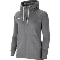 Nike hættetrøje dame NIKE Women's Team Club 20 Full Zip Hoodie - Charcoal/White