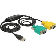 Usb kabel gul DeLock USB A-2DB9 1.5m